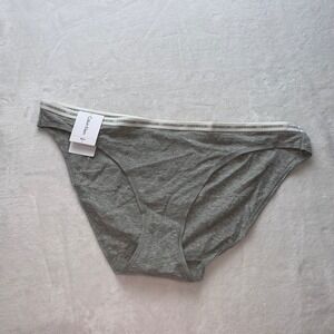 Calvin klein gray white cotton bikini briefs panties size large new with‎ tags